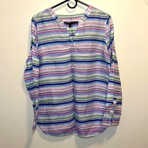 Talbots Top Pullover Pink & Blue striped Size Medium